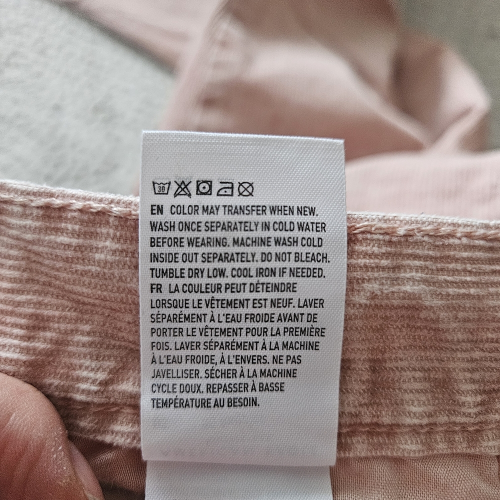 AMERICAN EAGLE Pink Corduroy Pants Cotton Blend 00 Regular AE - Picture 9 of 9